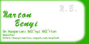 marton benyi business card